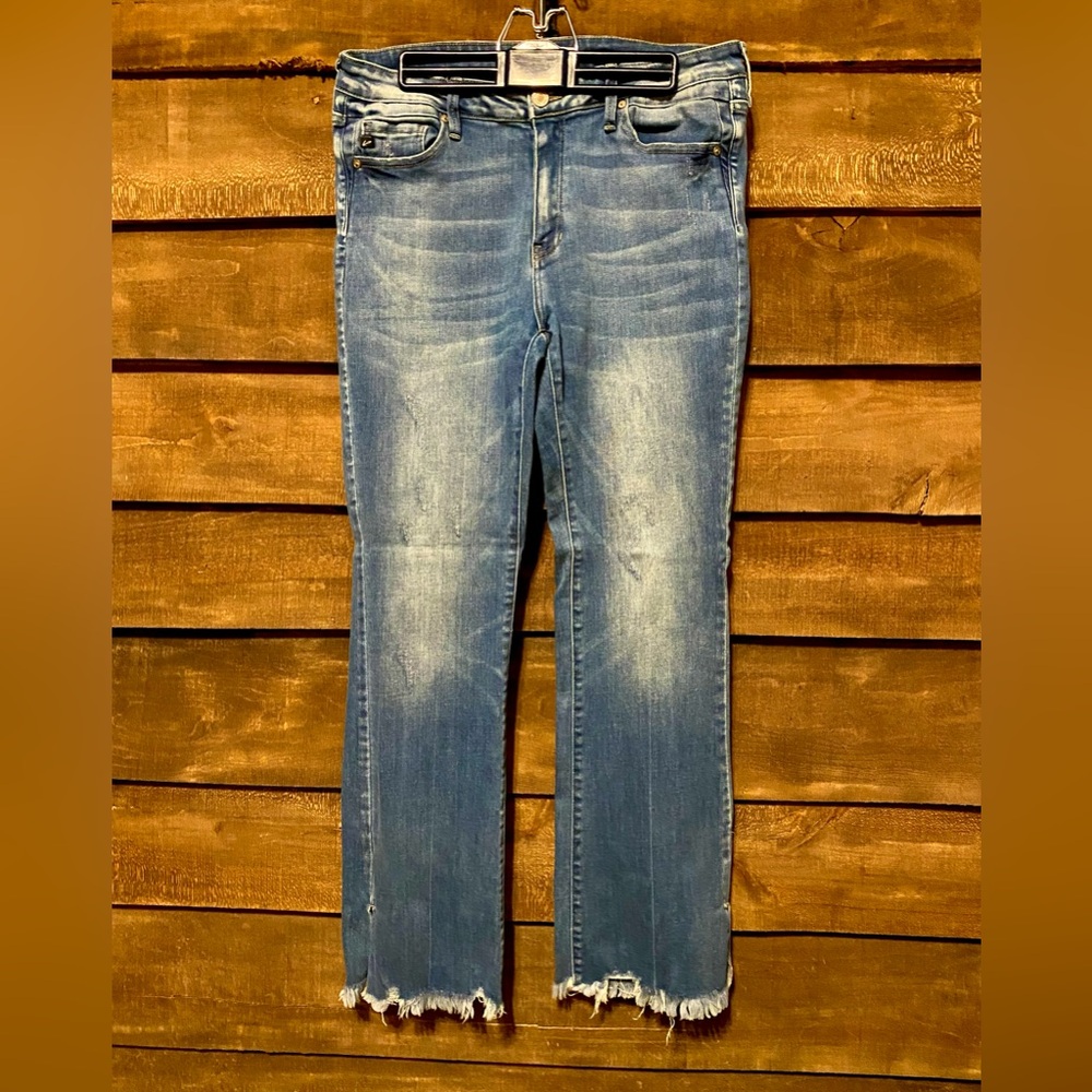Women's KanCan Flare Jeans with Frayed Hem
